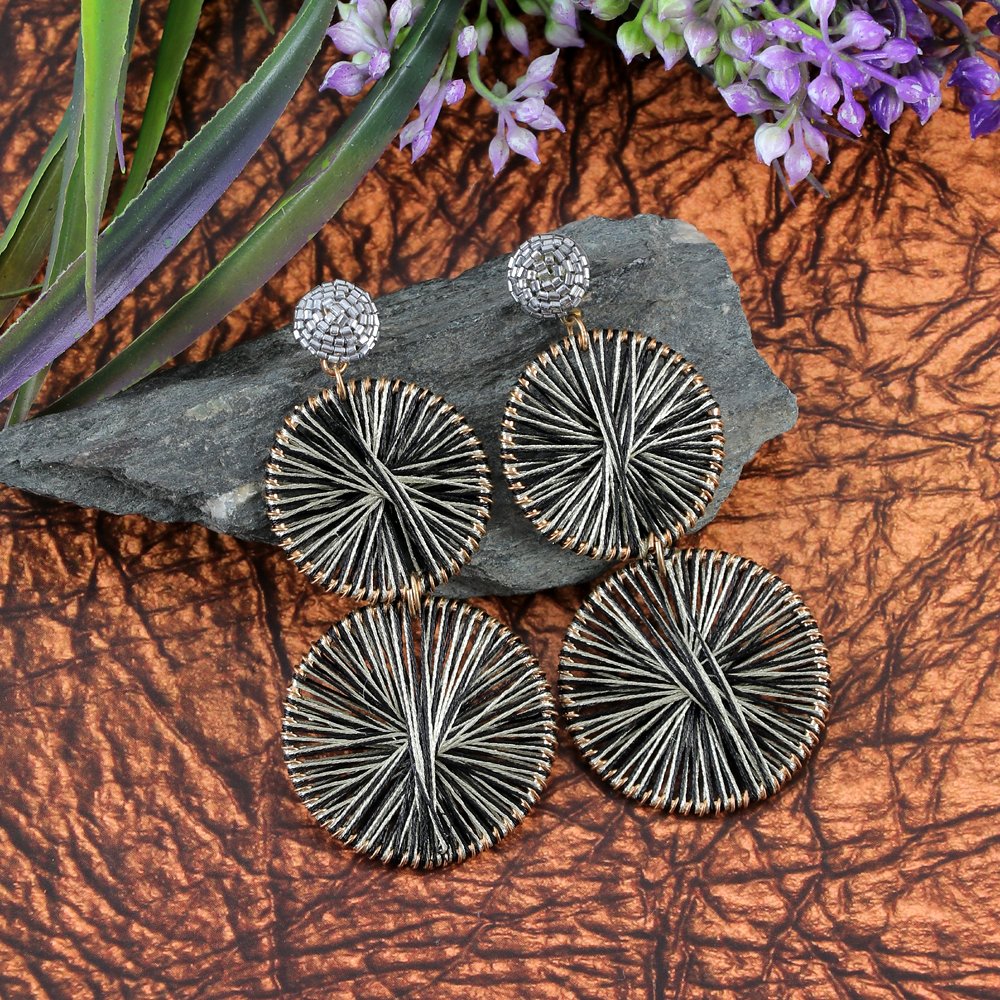 Handmade Double Circle Dangler Earrings image 4