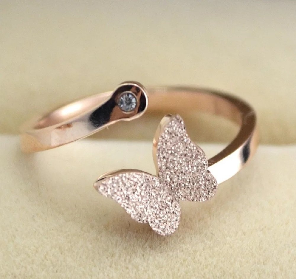 Crystal Butterfly Adjustable Ring image 0