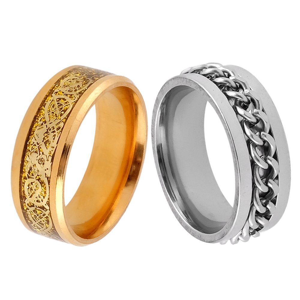 Dragon Spinner Gold & Silver Combo Ring image 1