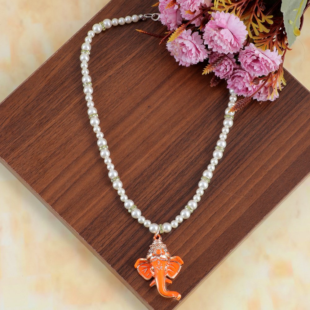 Pearl Ganesh Pendant Necklace image 3