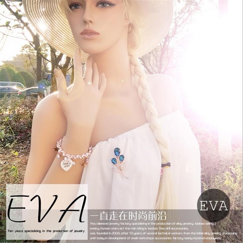 Gold-Plated Blue Crystal Brooch For Womne/Girl's image 2