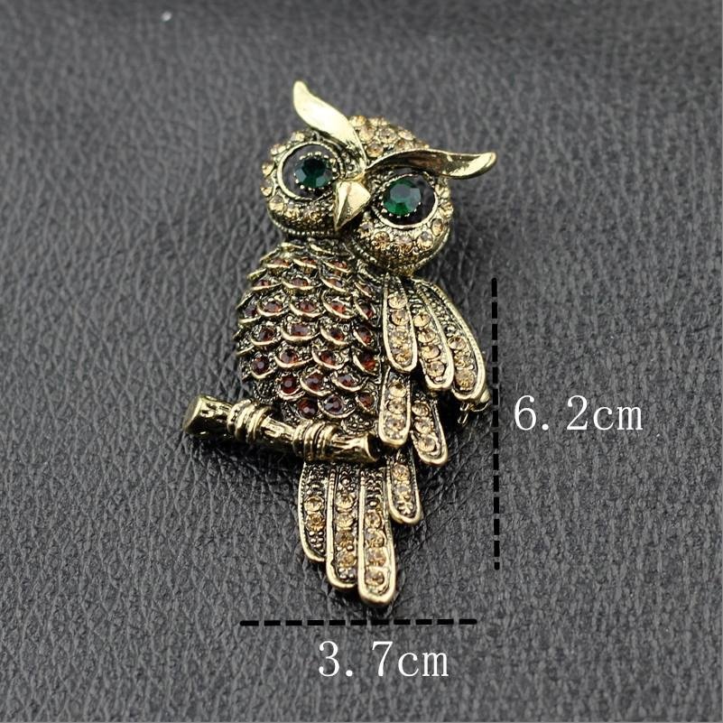 Oxidised Gold Owl Brooch For Women image 1