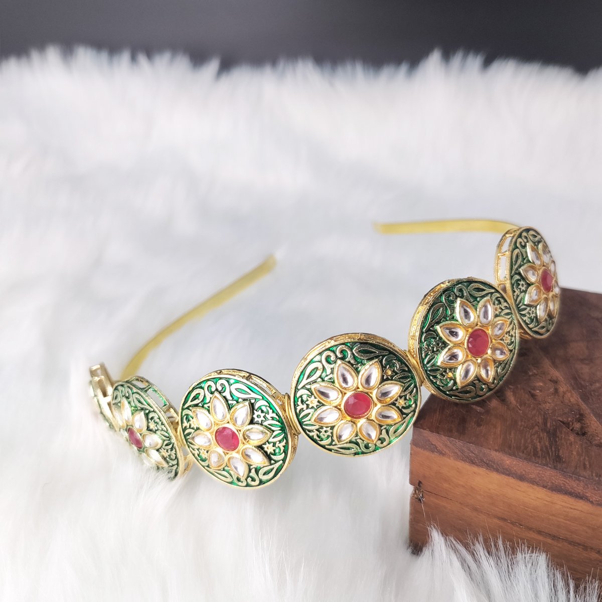 Celebrity Gold Floral Hairband image 2