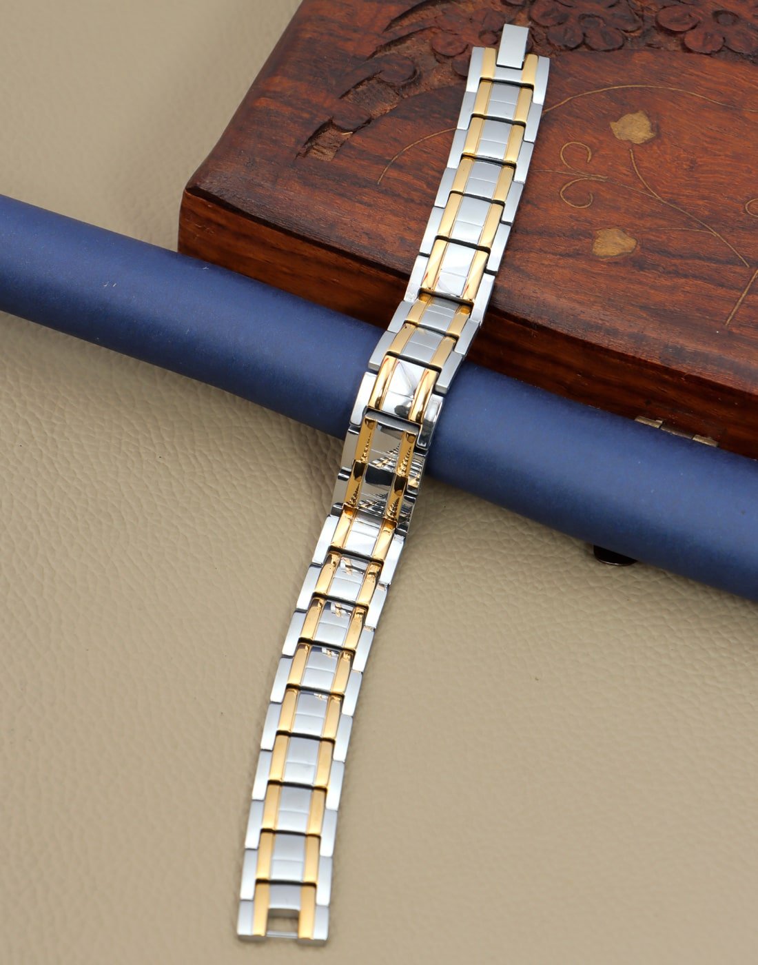 Silver Stainless Steel Bio Magnetic Bracelet image 1