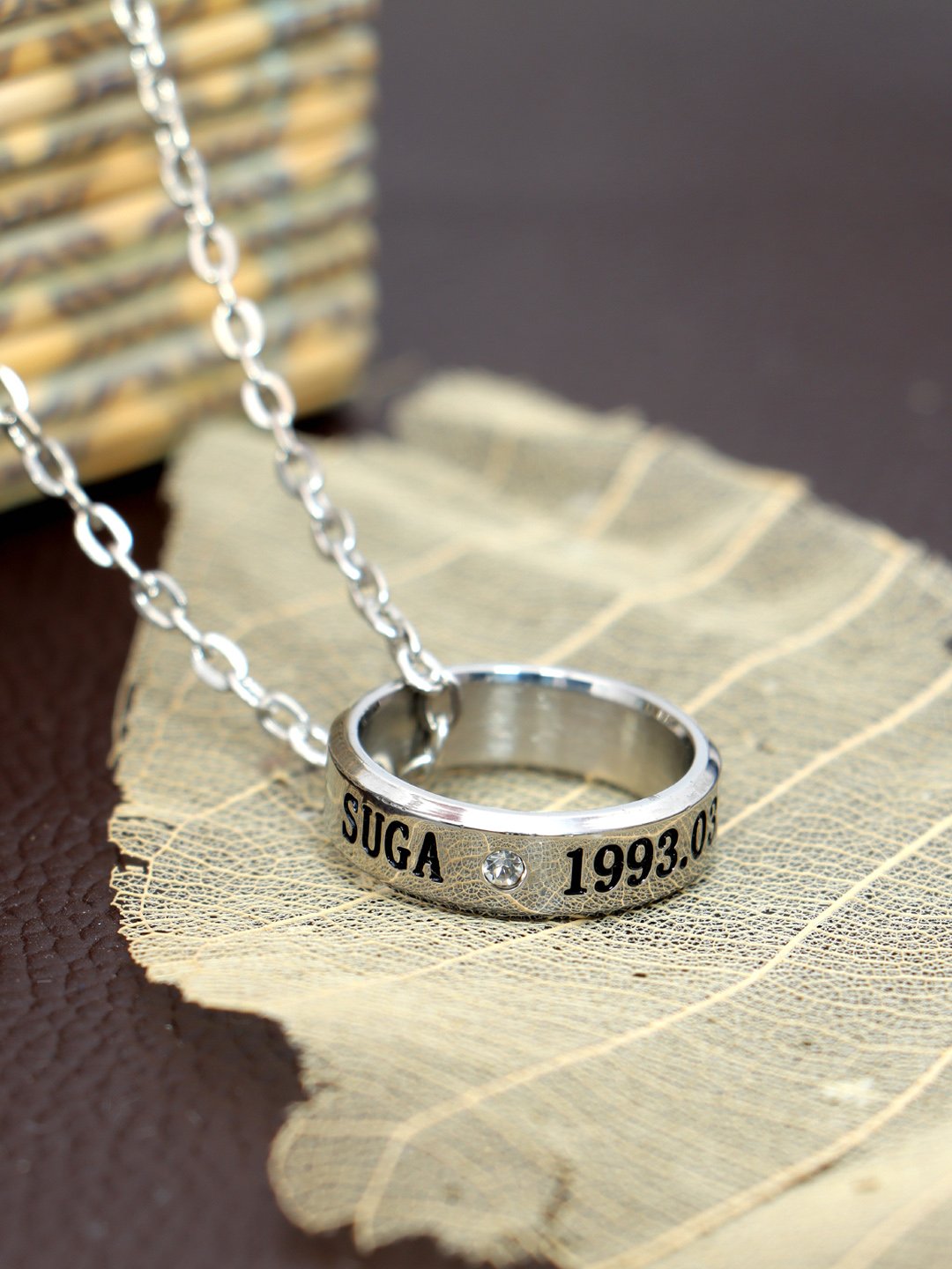 Silver-Plated BTS Kpop SUGA Chain Pendant image 2