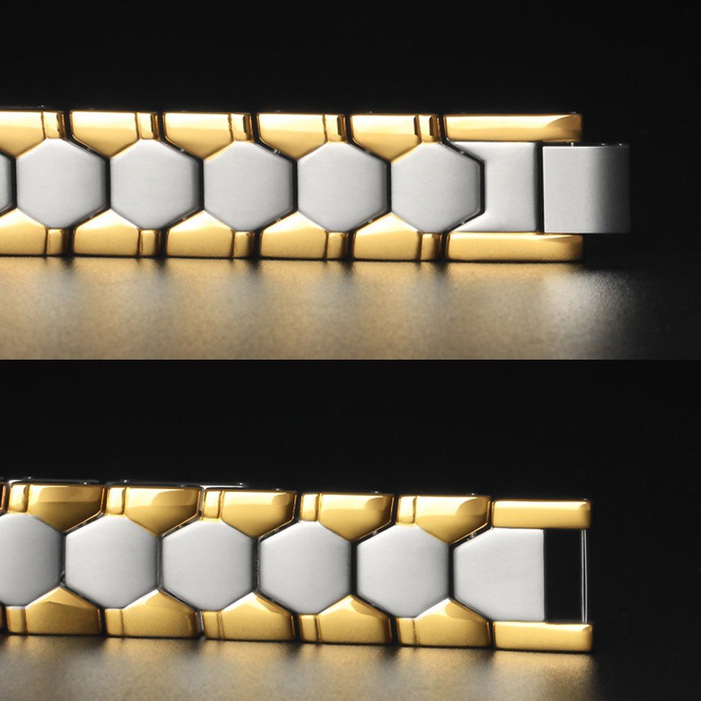 Silver with Golden Lining Bio-magnetic Bracelet image 2