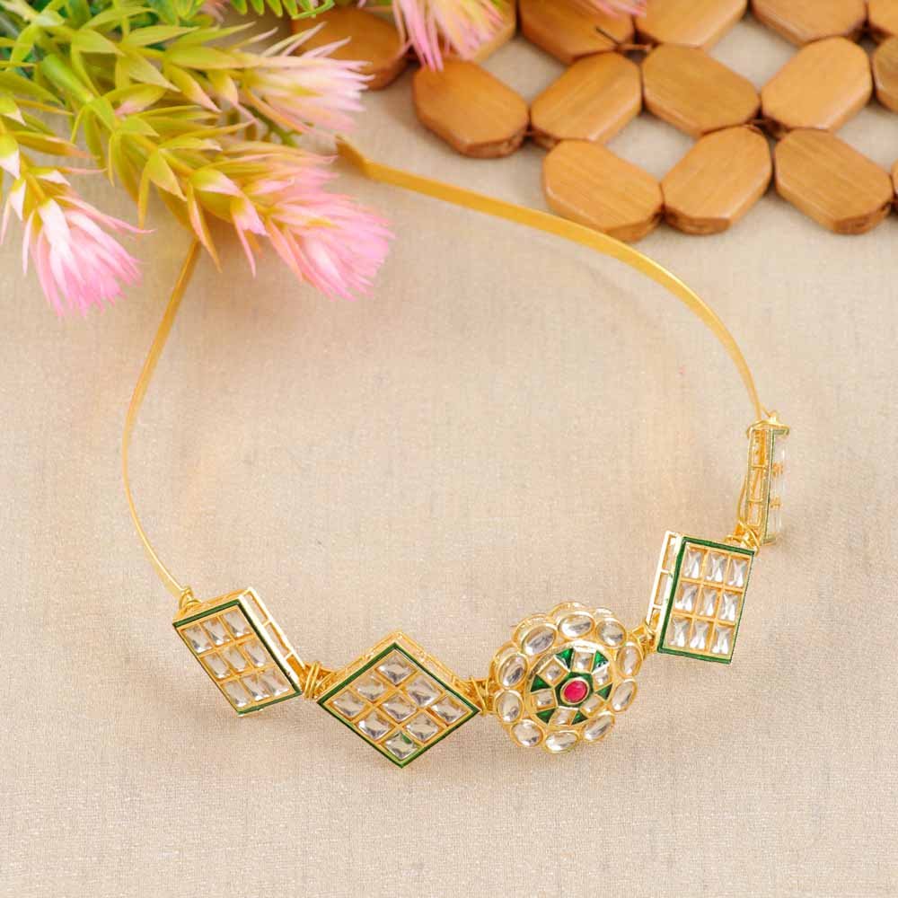 Rani Padmavati Gold Bridal Hairband image 2