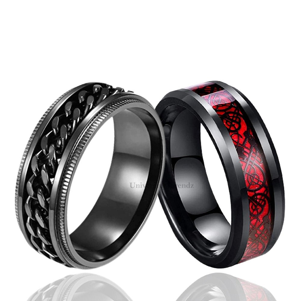 Dragon Spinner Black & Red Combo Ring image 1