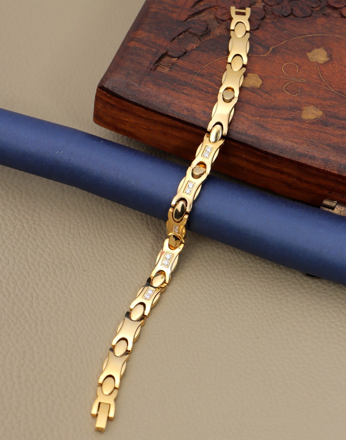 Adjustable Gold Plated Titanium Metal Bio Bracelet image 1