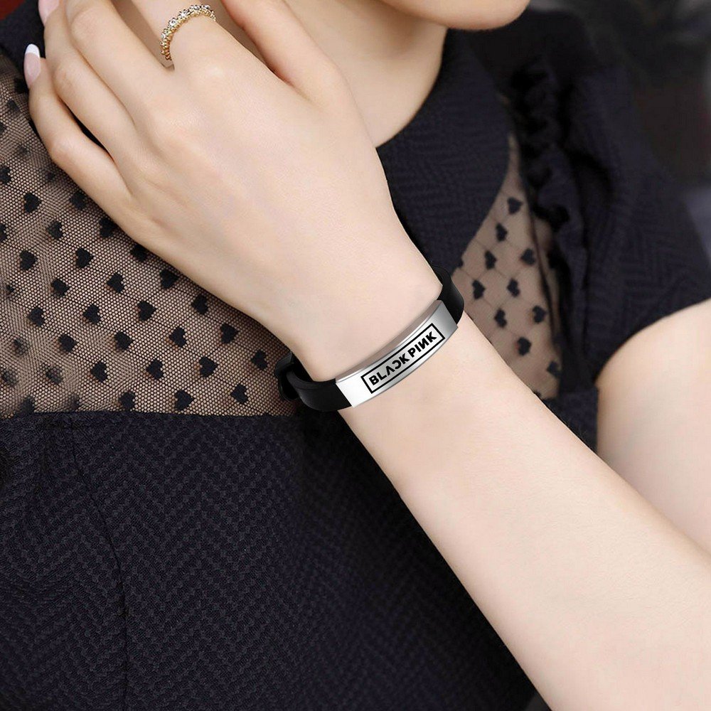 Korean Signature Bracelet in Black-Pink image 1