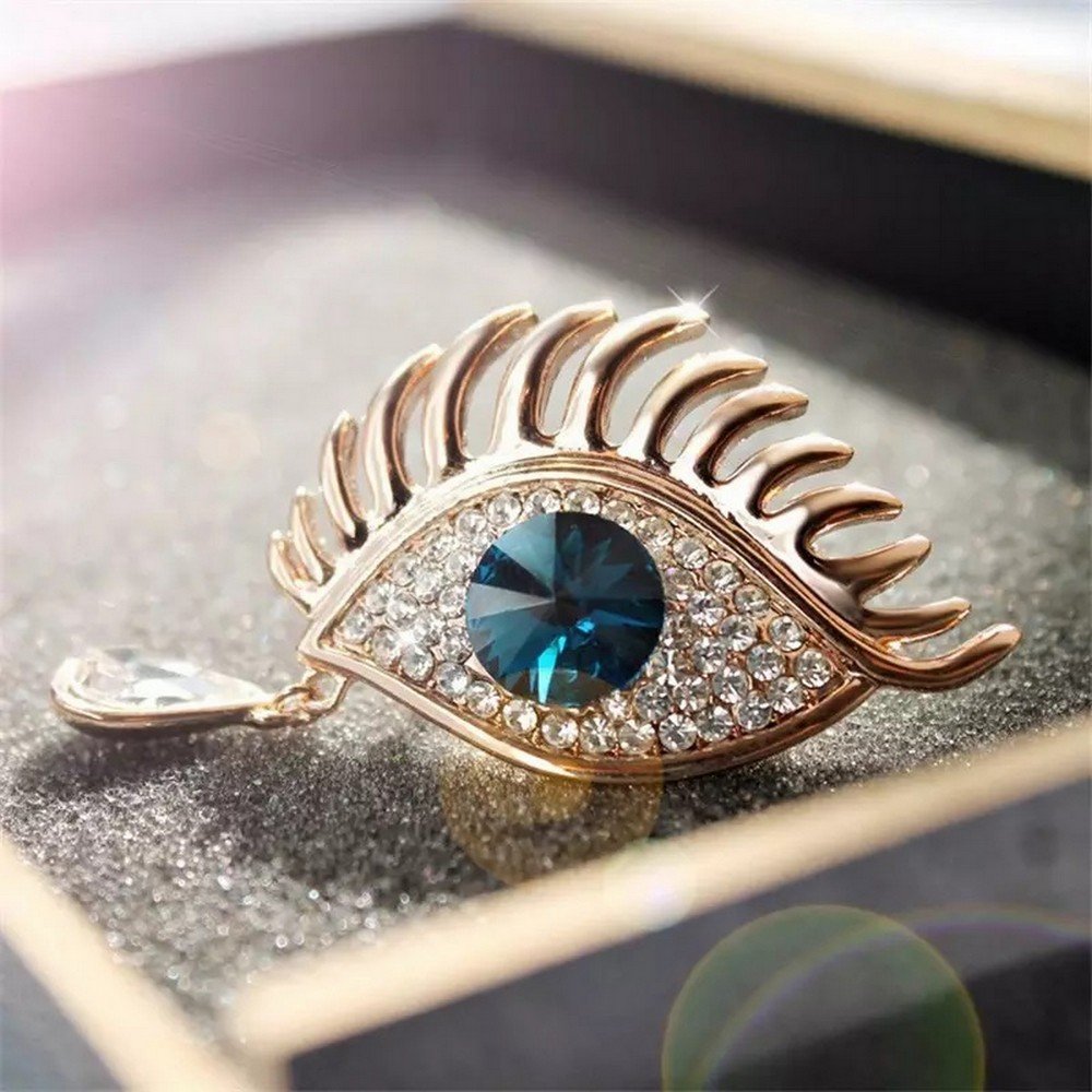 Gold-Plated Angel's Tears Crystal Brooch for Women/Girls image 0