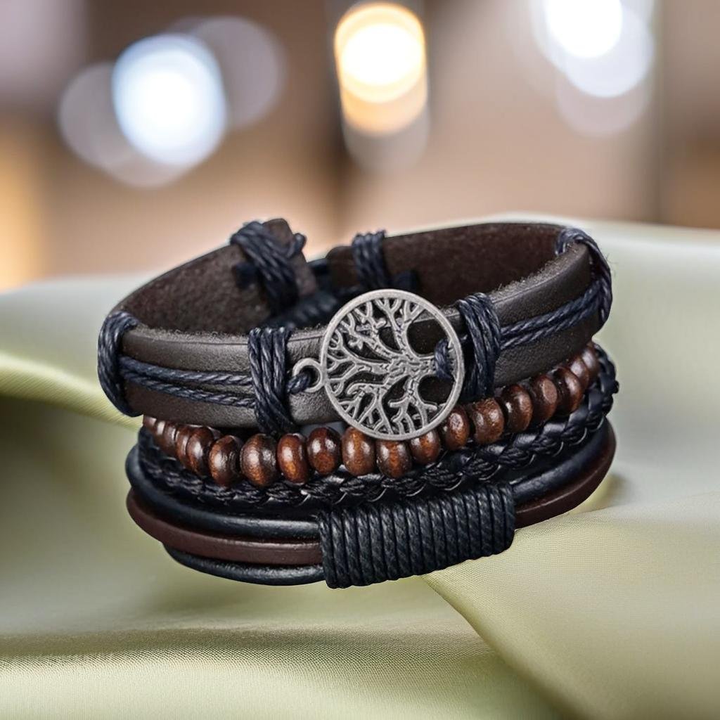 Men's Multicolor Wrap Bracelet Set Set 4 image 4