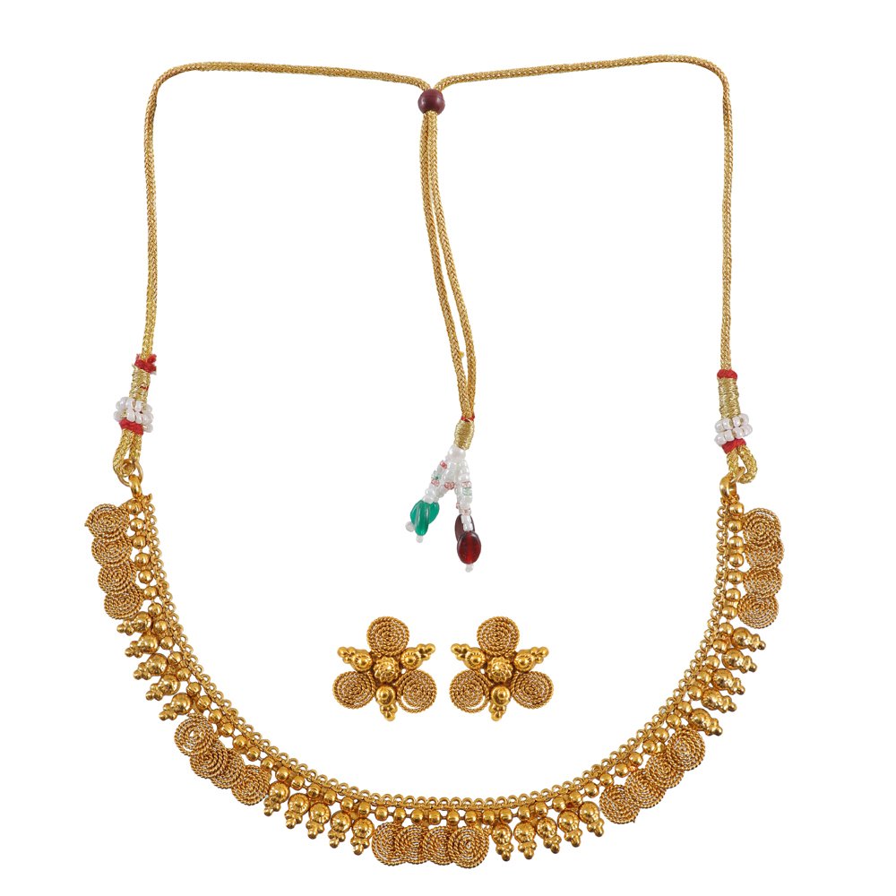 Gold-Plated South Indian Coin Jewellery Set image 1