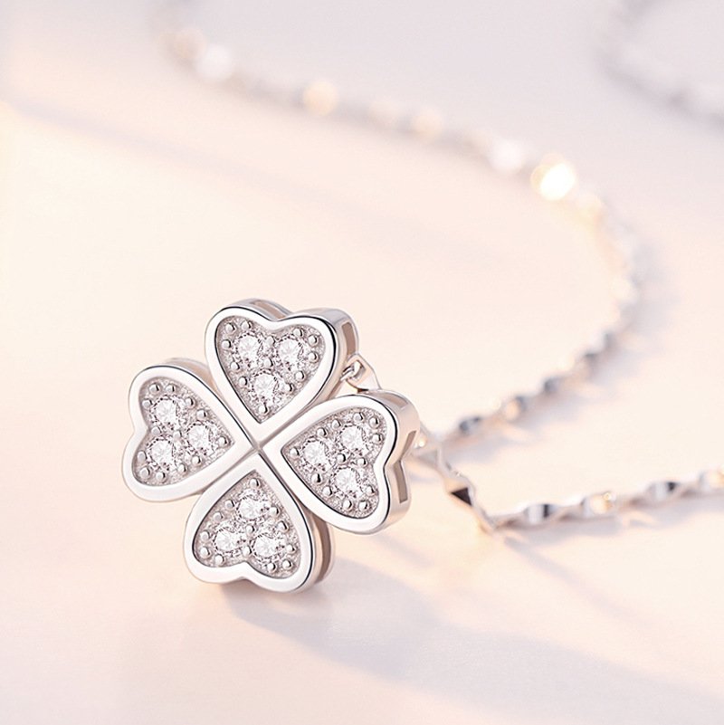 Silver-Toned Crystal Heart Pendant Necklace image 2