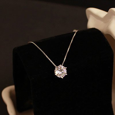 Silver-Plated Necklace Crystal Teardrop Pendant for Women/Girls image 4