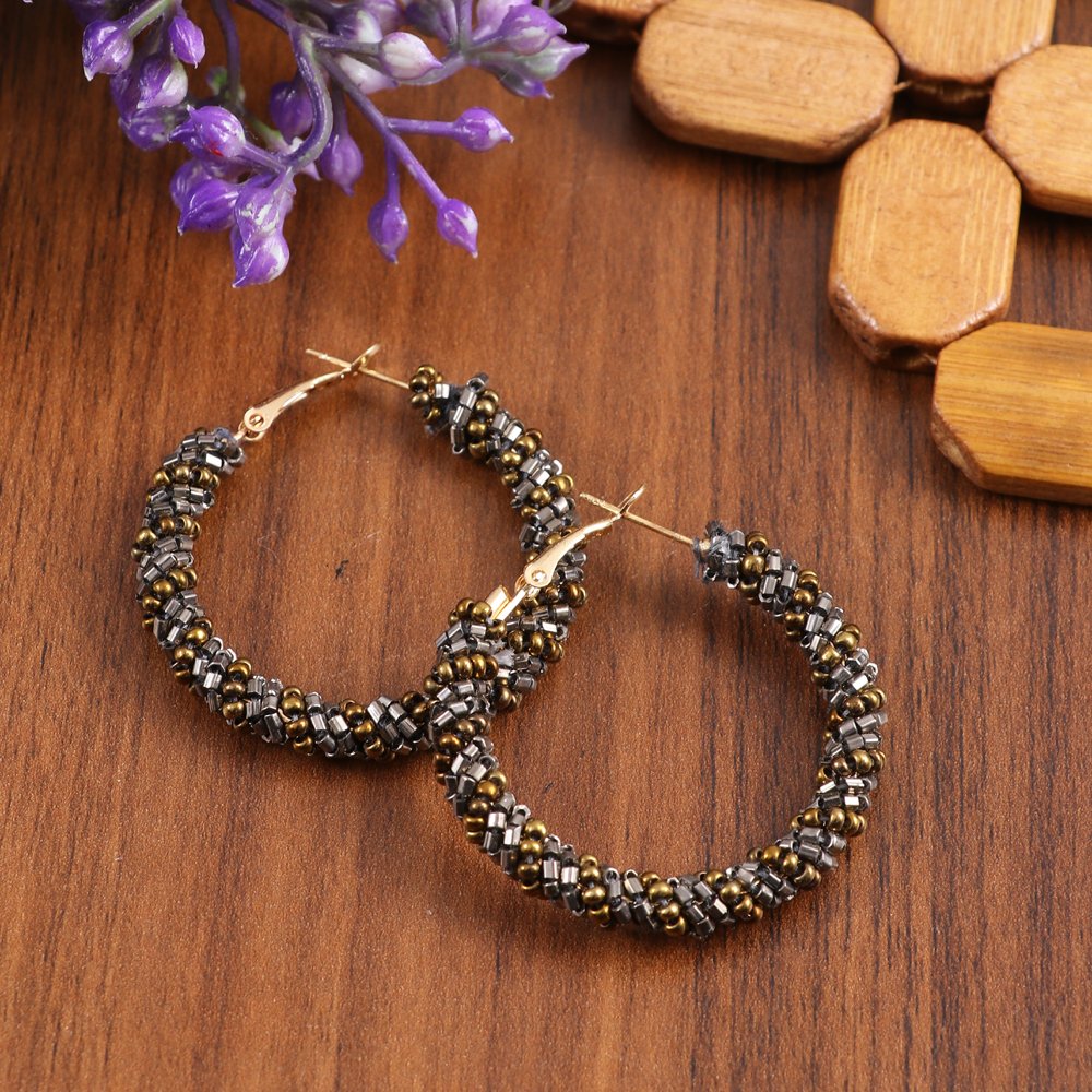 Beaded Hoop Earrings image 0