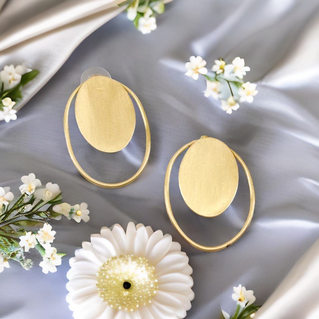 Demi-Fine Jewelry Gold Layered Anti-Tarnish Circle Drop Earrings image 3