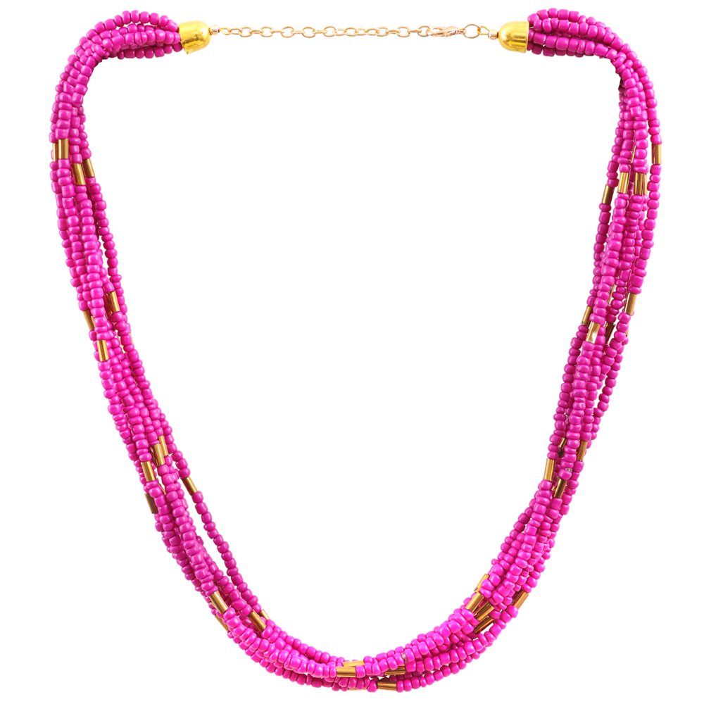 Pink Beaded Layered Necklace image 4