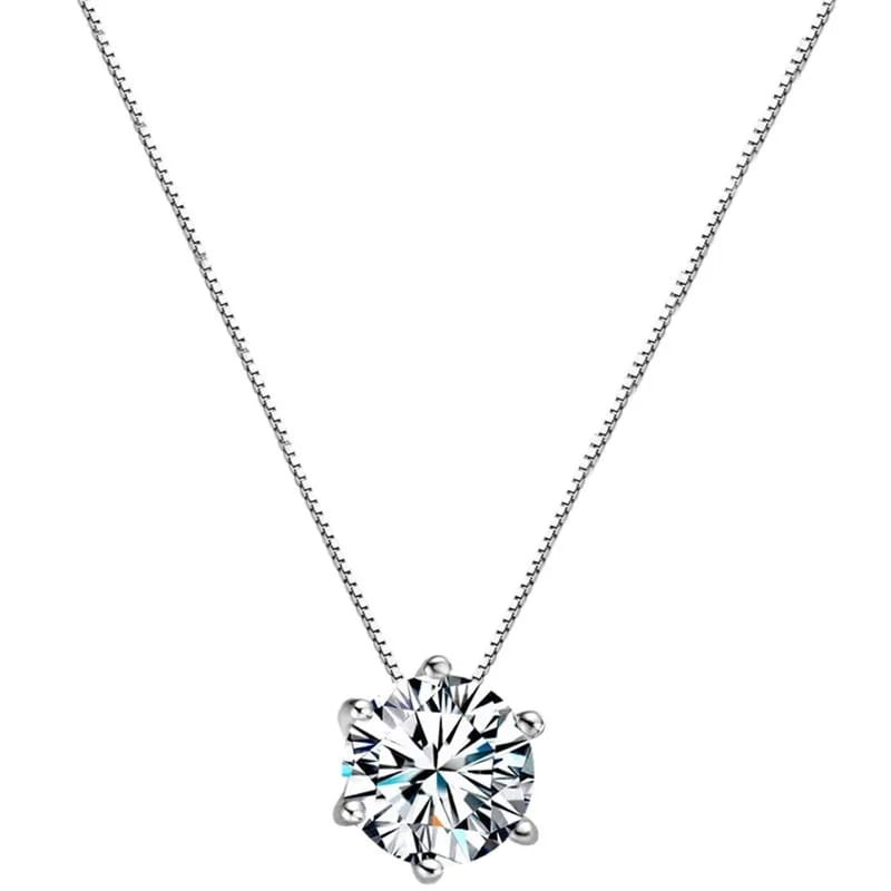 Silver-Plated Necklace Crystal Teardrop Pendant for Women/Girls image 3