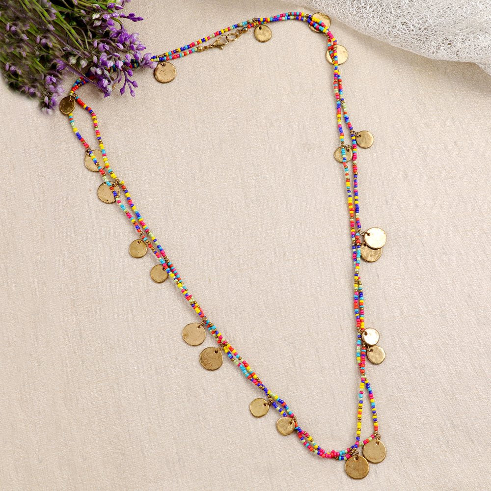 Gold-Plated Two Layered Coin Necklace image 2