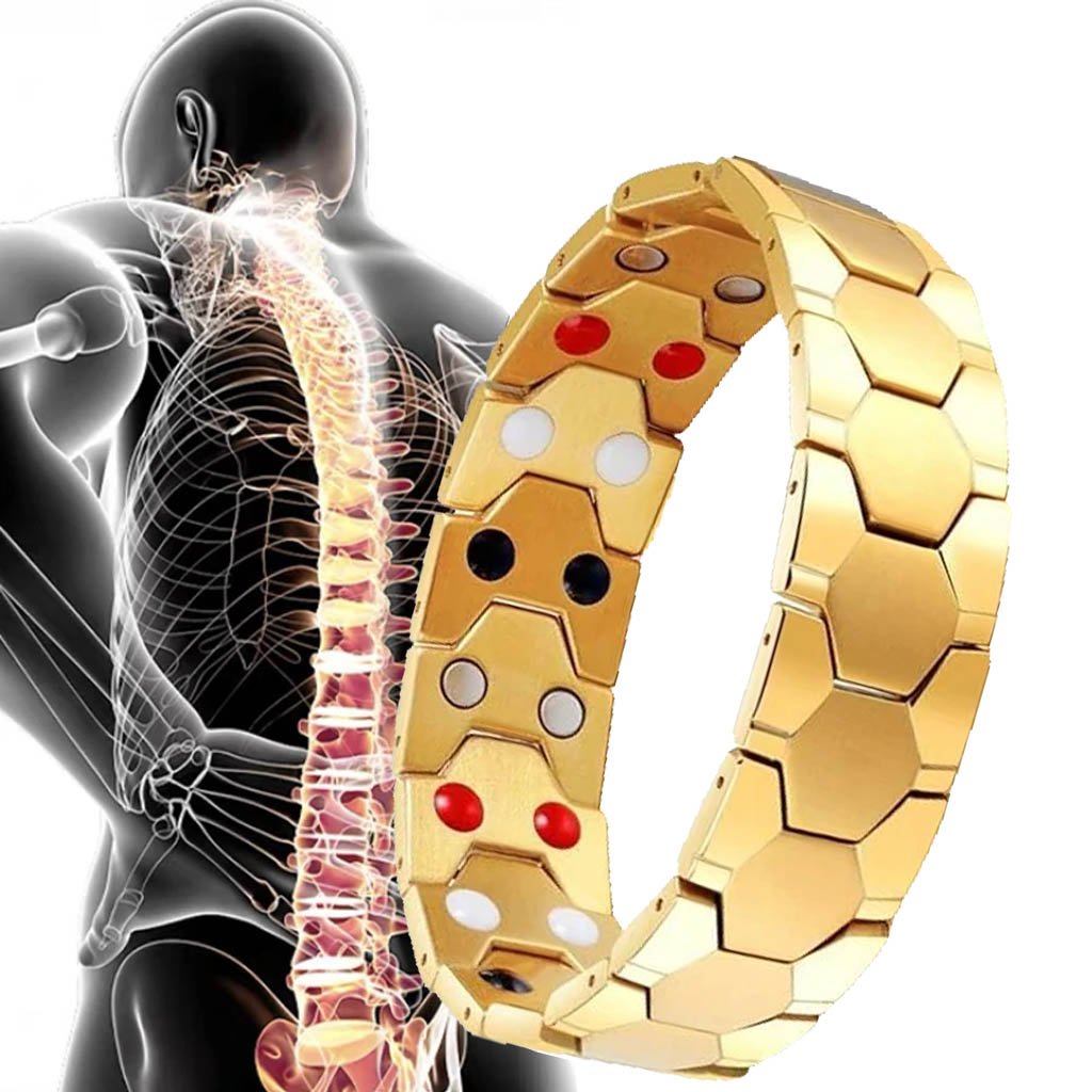 Bio Magnetic Bracelet in Gold-Plated Stainless Steel image 0