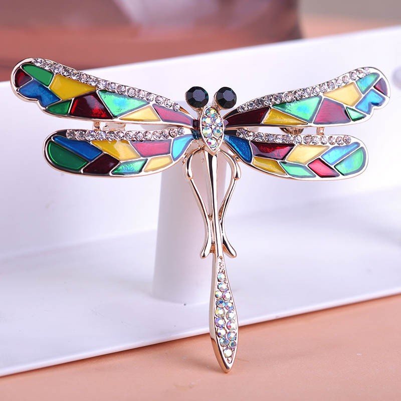 Multicolor Insect Dragonfly Brooch image 2
