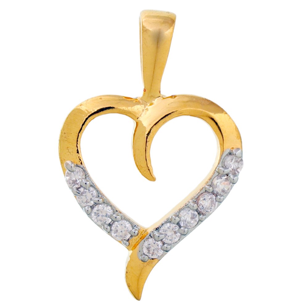 Gold Plated Ad Crystal Cubic Zirconia Heart Shape Without Chain Pendant for Women/Girls. image 2