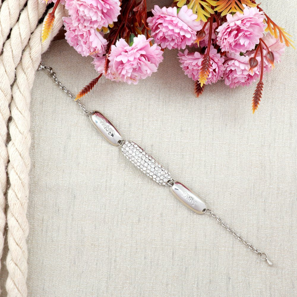 White Cubic Zirconia Sterling Silver Bracelet for Women & Girls image 0