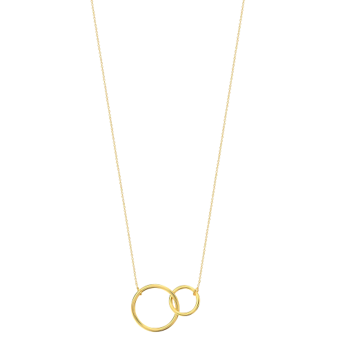 Gold-Toned Circular Pendant Chain Necklace image 1