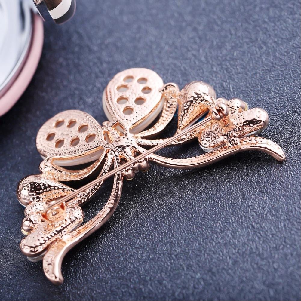 Gold-Tone Crystal Studed Butterfly Brooch image 1