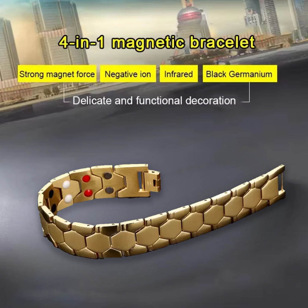 Bio Magnetic Bracelet in Gold-Plated Stainless Steel image 3