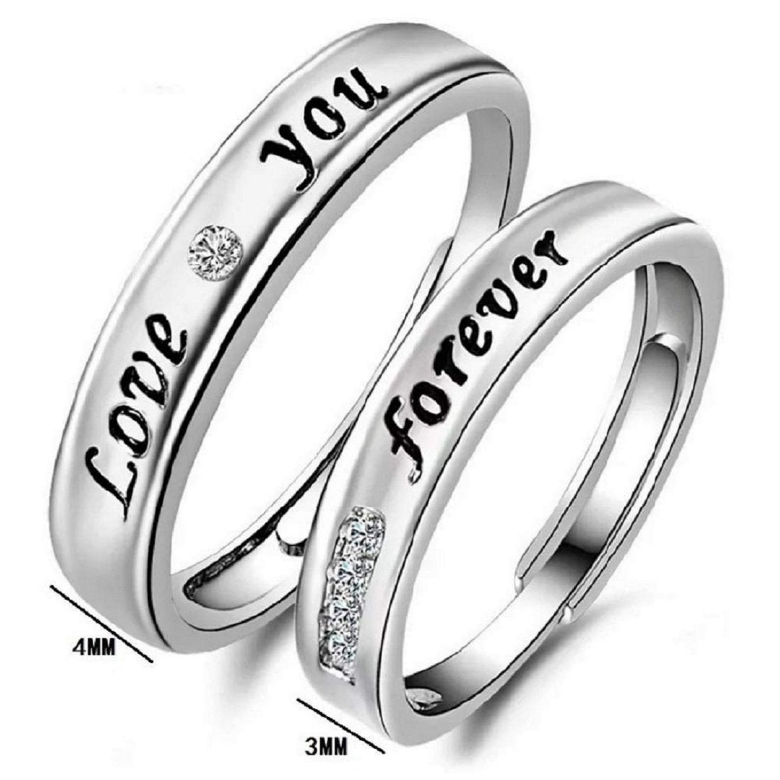 Love Forever Adjustable Couple Ring image 1
