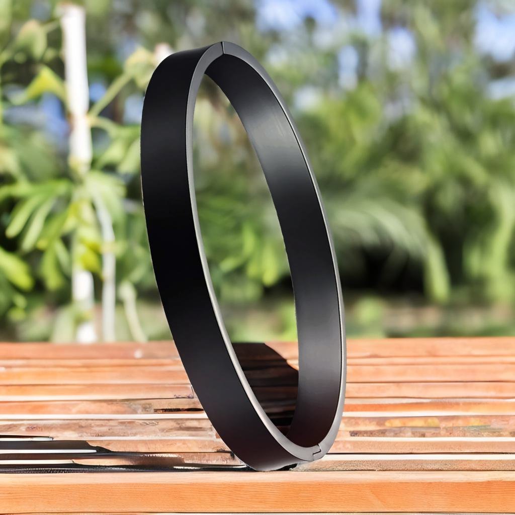 Men's Black Kada Bracelet image 4