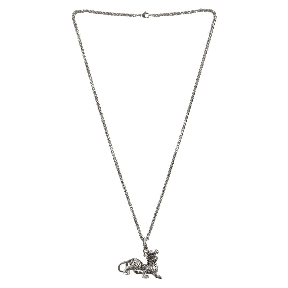 Oxidized Silver Dragon Pendant Chain Necklace image 6