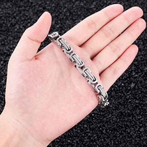 Elegant Oxidized Silver Link Bracelet for Men image 2