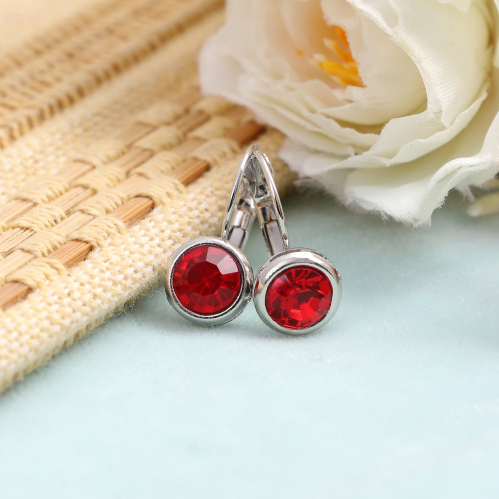 Gold-Plated Korean Design Red Crystal drop & Dangler Earrings image 2
