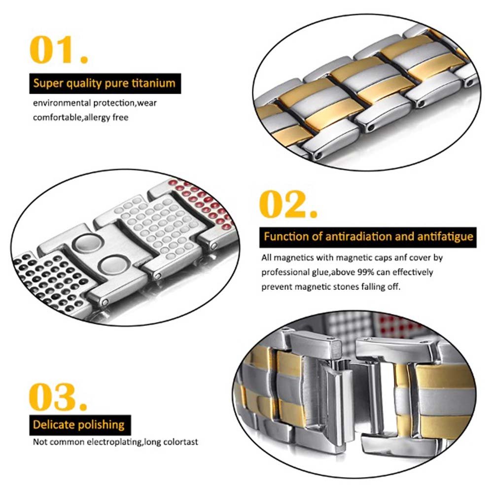 Gold & Silver 4-in-1 Multi-Magnet Bio Bracelet image 7