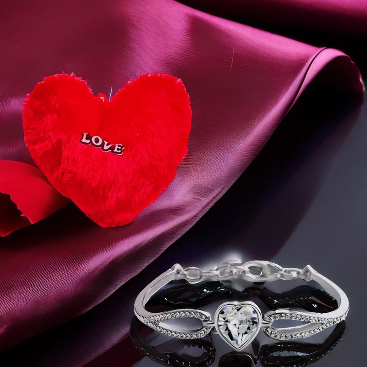 Valentine's Day Combo Set Heart Bracelet with Heart Pillow image 0