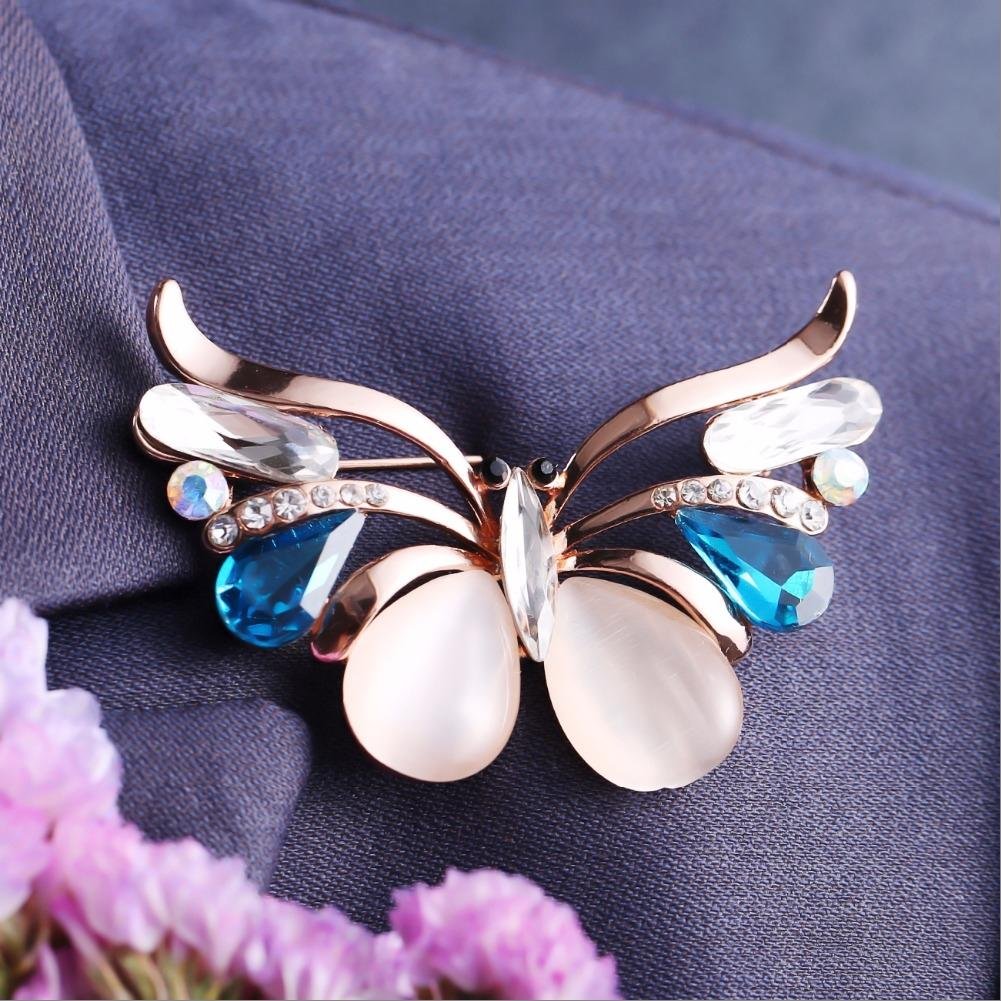 Gold-Tone Crystal Studed Butterfly Brooch image 2