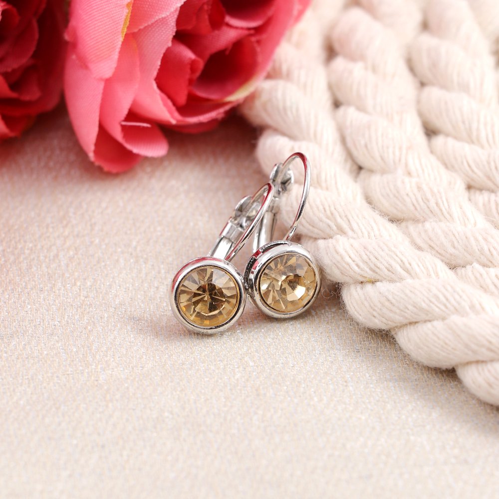 Gold-Plated Korean Design Yellow Crystal drop & Dangler Earrings image 0