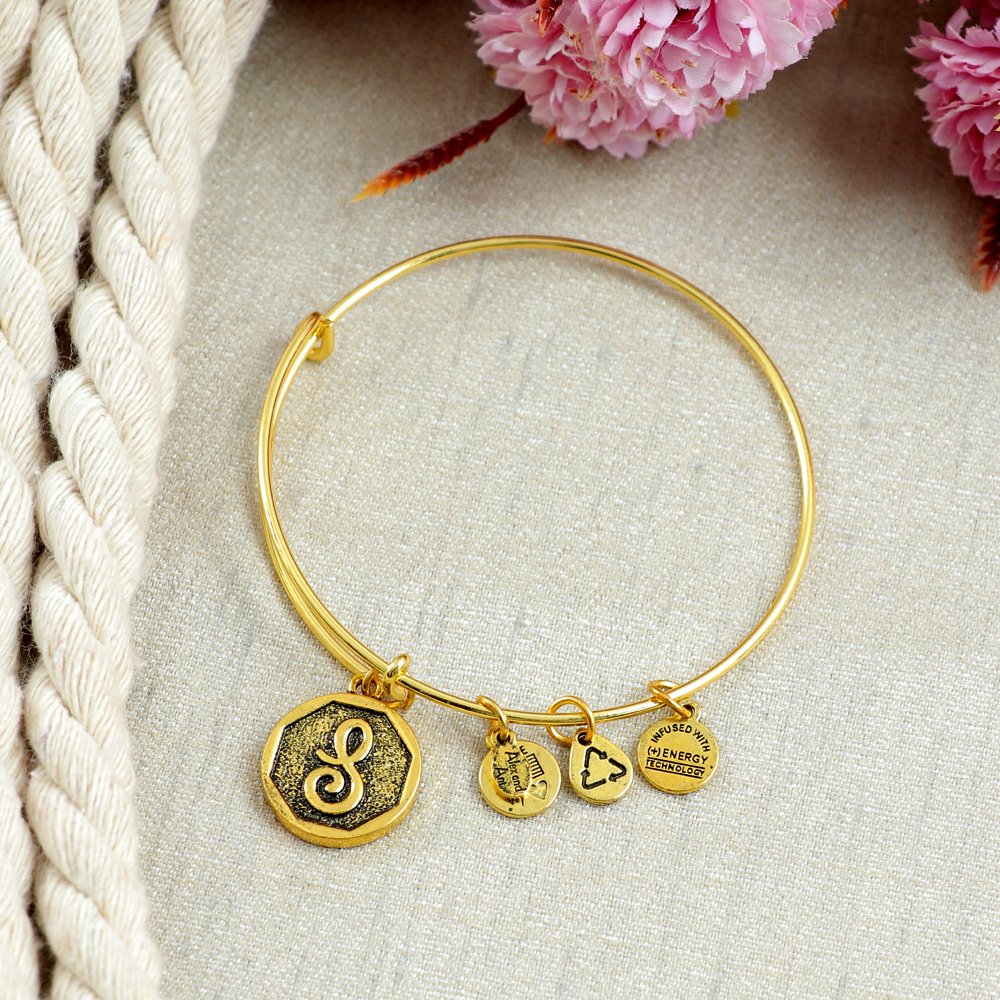 Gold Plated Letter S Energy Bracelet image 0