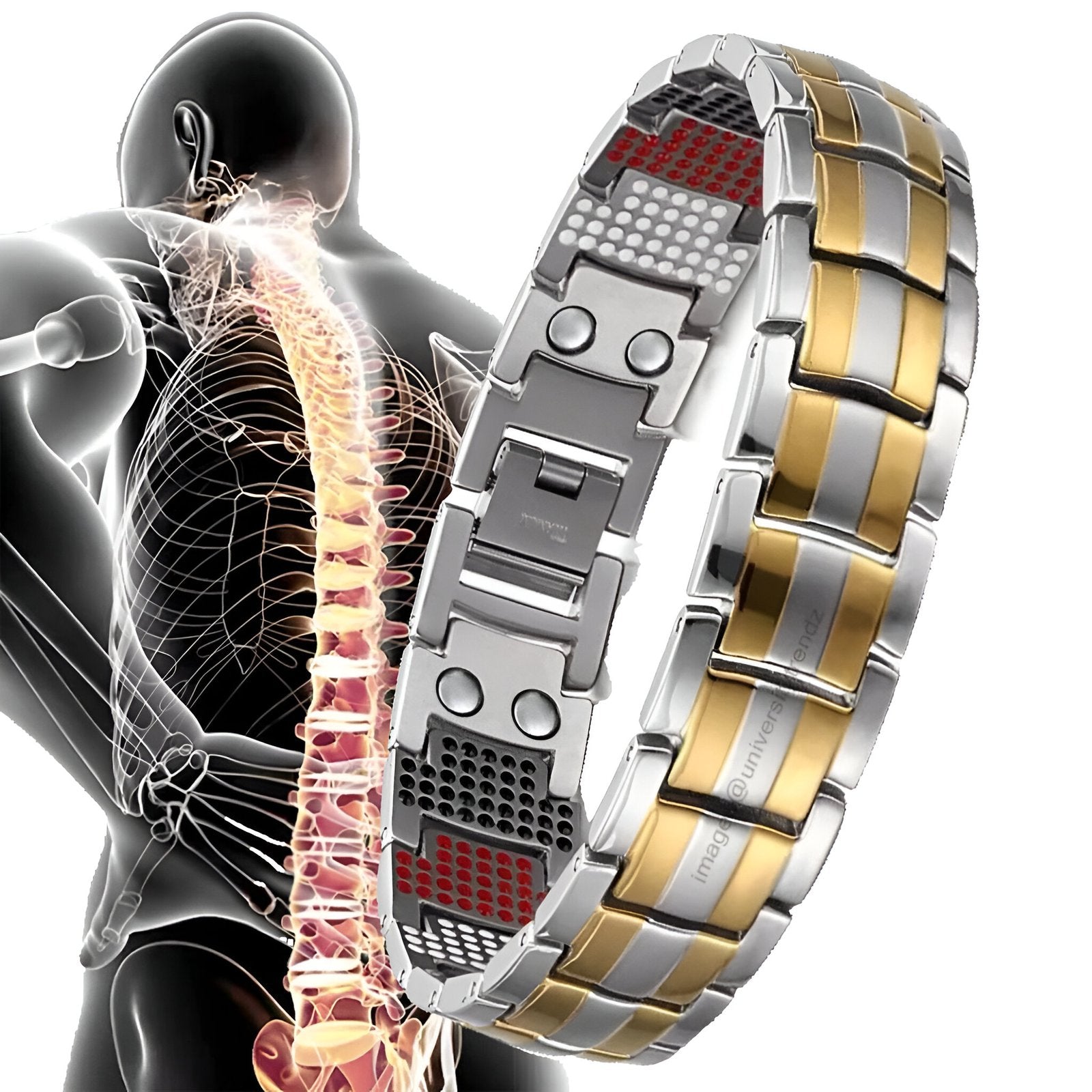 Men's Gold & Silver 4-in-1 Bio Multi-Magnet Bracelet image 0