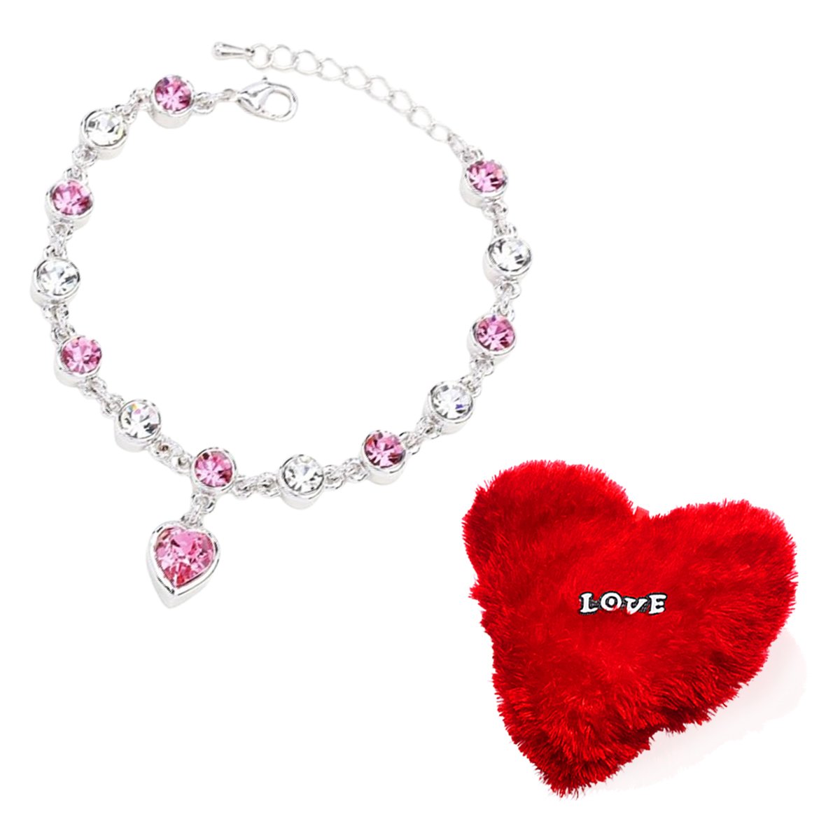 Valentine's Day Combo Set Heart Bracelet with Heart Pillow image 1