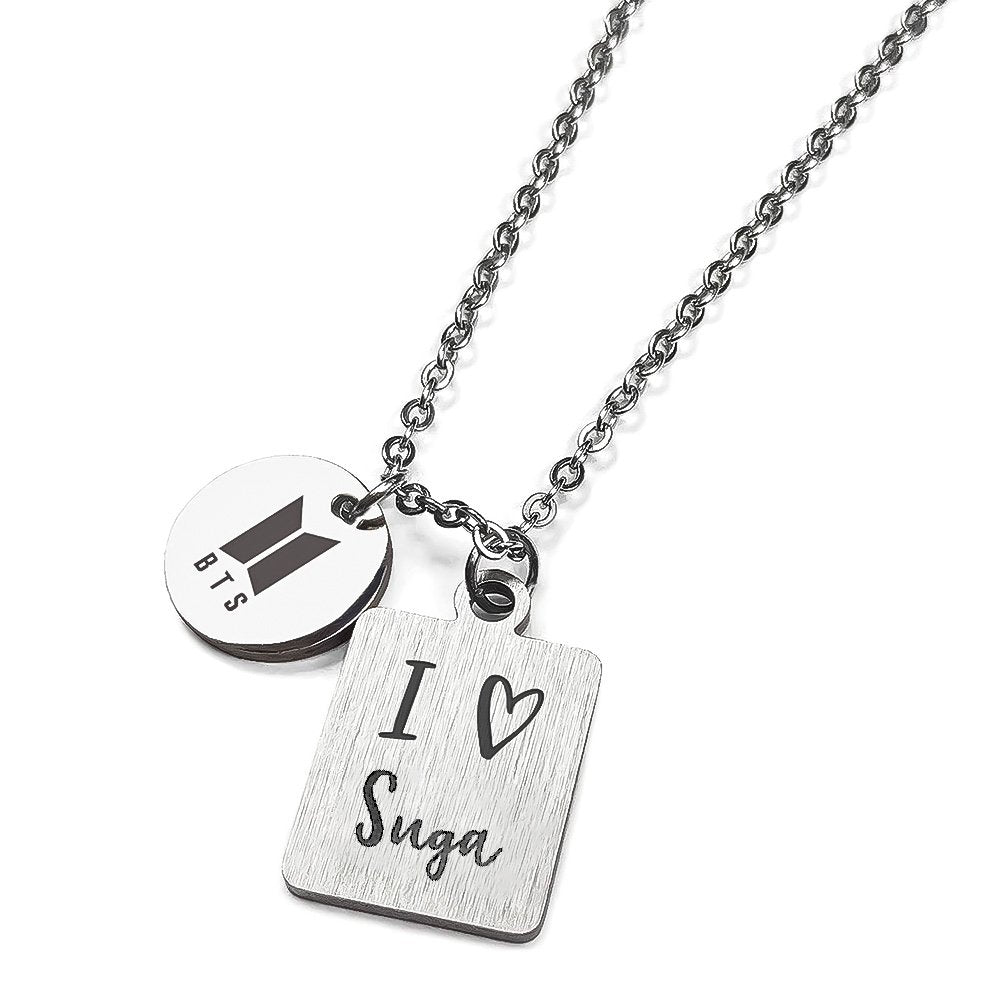 Silver-Plated Sugar Engraved Love Pendant Chain Necklace For Men/Women image 2