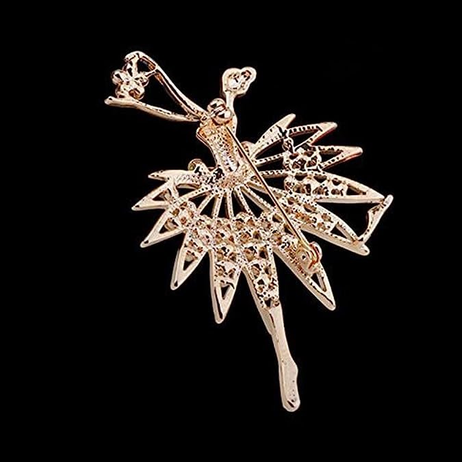 Sparkling Gold-Plated Crystal Ballet Purple Dancing Girl Brooch for Women/Girls image 1