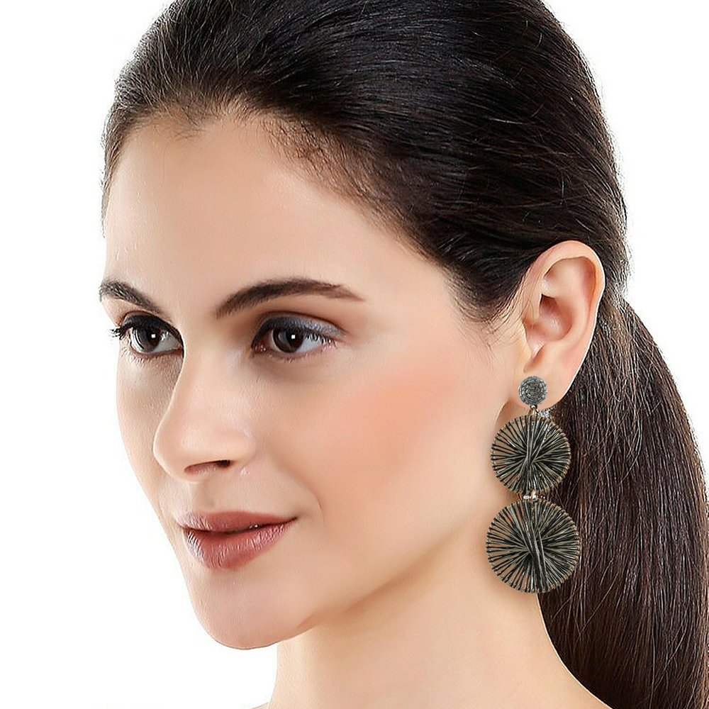 Handmade Double Circle Dangler Earrings image 3