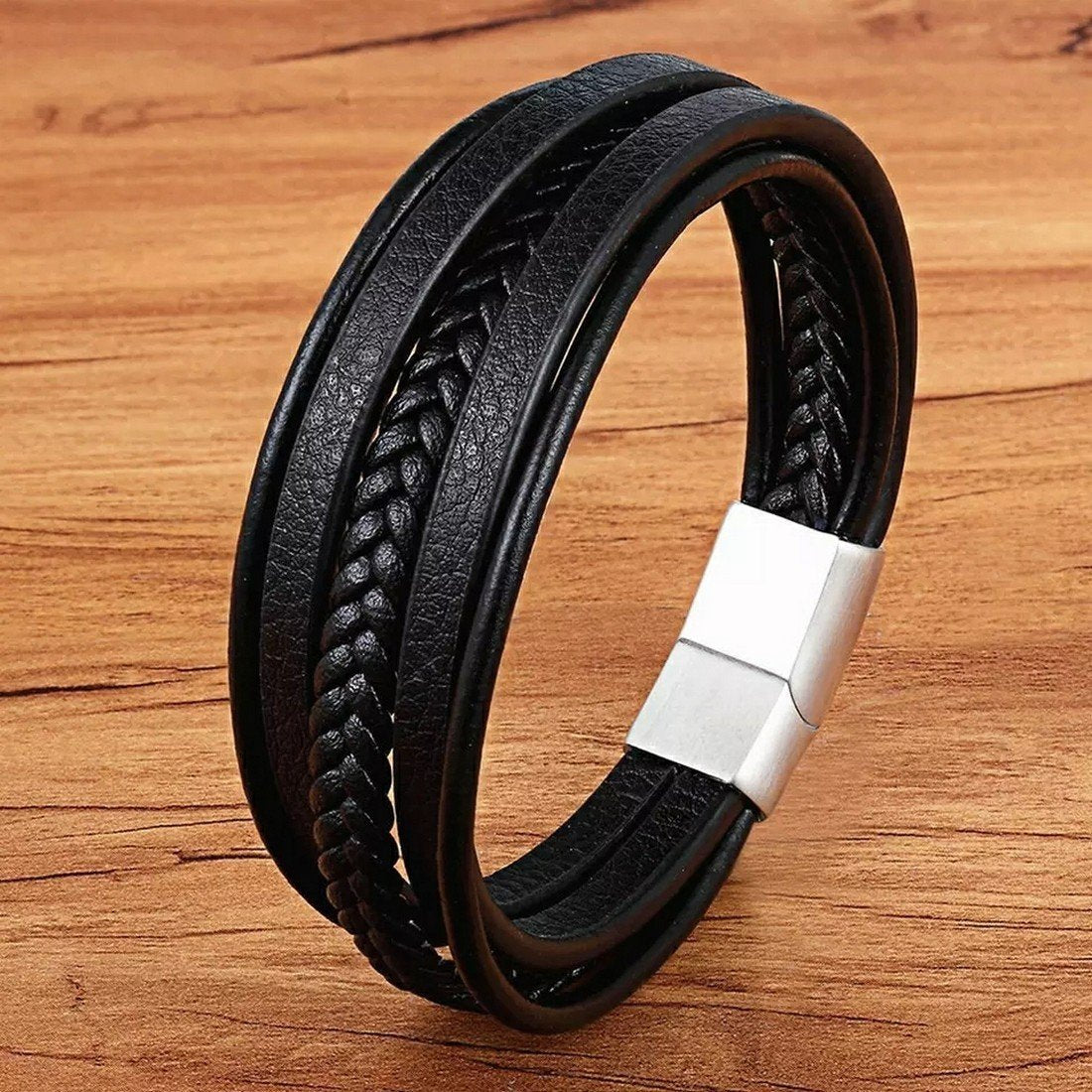 Men's Black Rope Bracelet image 0