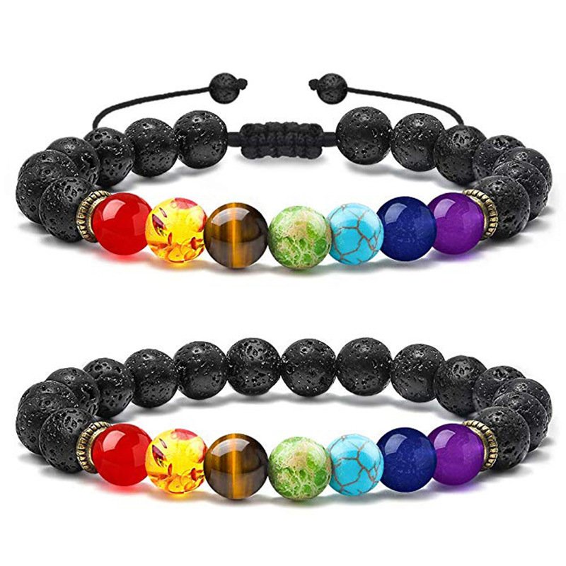 Multicolor Crystal Beaded Planet Stretchable Bracelet for Men/Women image 2