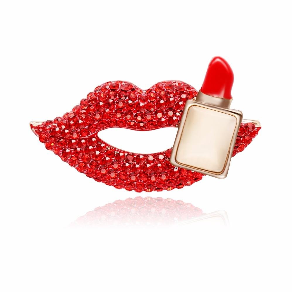 Hot Red Lips Lipstick Brooch For Women/Girls image 4