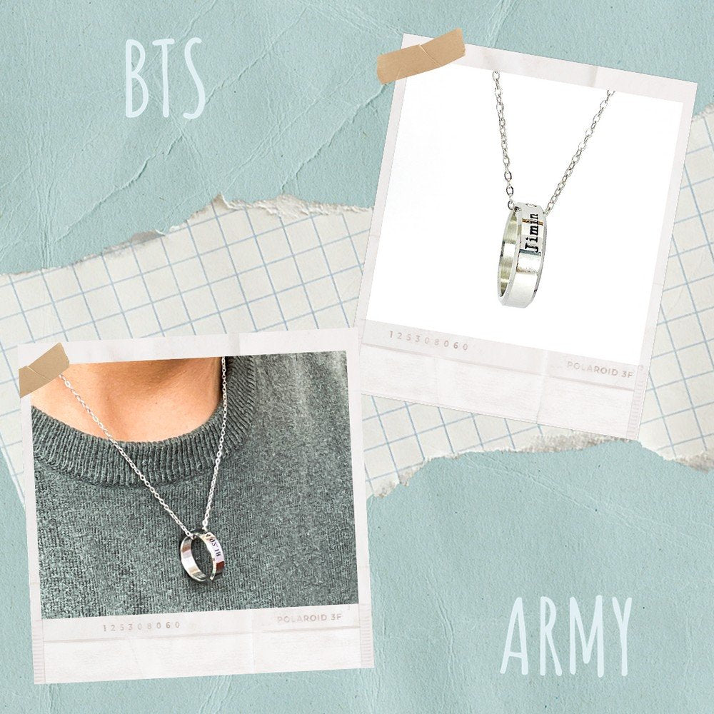 Silver-Plated BTS Kpop JIMIN Chain Pendant for Men and Women image 1